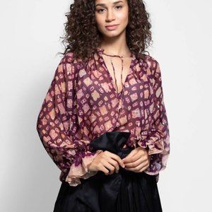 Nailah silk blouse spring blouse with chic sexiness